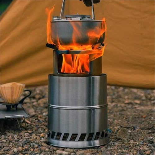 Kaminholzofen, 201 Edelstahl Multi Fuel Heizung, Faltbarer Campingkocher mit Winddichtem Design für Kochen im Freien und Notheizung(S) von UASNHU