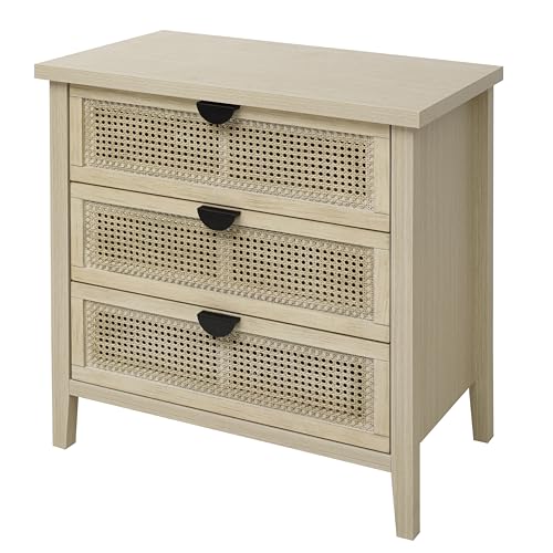 UATARU 31.5" Modern Bedside Table, End Table with Honeycomb Rattan Drawer for Living Room, Bedroom Bedside Cabinets ﻿ von UATARU