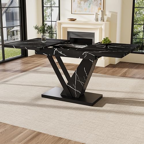 UATARU Dining Table 120-160cm Expandable Kitchen Table for 4-6 People von UATARU