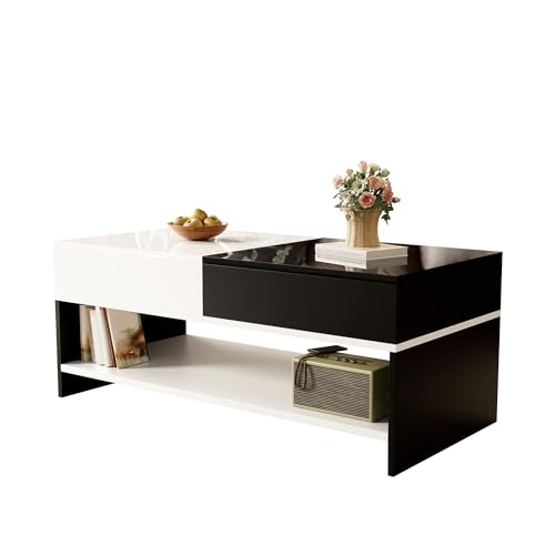UATARU High Gloss Coffee Table Modern Side Table Living Room with Open Display Shelf and 2 Pull-Out Drawers UATARU High Gloss Coffee Table Modern Side Table Living Room with Open Display Shelf and 2 Pull-Out Drawers von UATARU