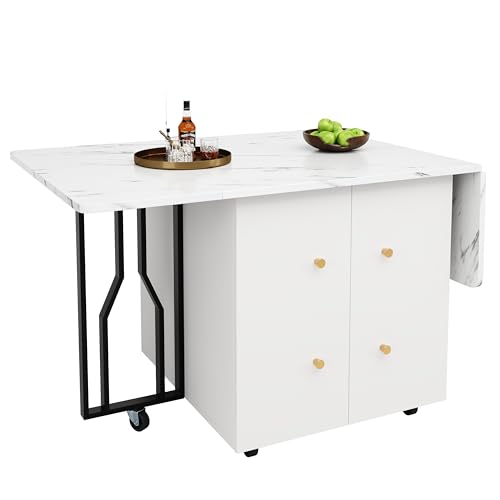 UATARU Kitchen Trolley with Wheels, Serving Trolley with Extendable Worktop, Serving Trolley with Shelves Storage Space UATARU Kitchen Trolley with Wheels, Serving Trolley with Extendable Worktop, Serving Trolley with Shelves Storage Space von UATARU