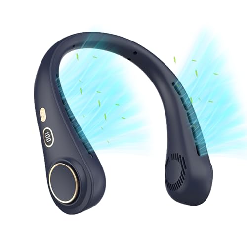 Wearable Bladeless Neck Fan 720° Airflow, Hanging Design & 5-Speed Cooling Personal Fan for Outdoor Indoor (blue) von UATARU