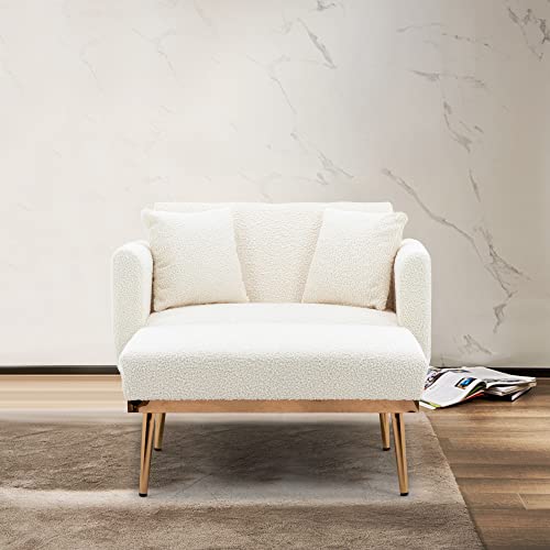 UAlienva 3-in-1 Relaxsessel, Schlafsessel mit Bettfunktion, Sessel Wohnzimmer, Bettfunktion mit Schlaffunktion Umwandelbarer Stuhl Bett, Klappbares Schlafsofa, Verstellbare Schlafsessel (Weiß) von UAlienva
