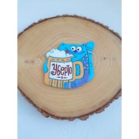 Personalisierte Keramik Küche Kühlschrankmagnet Katze Mit Bier, Custom von UAsouvenir