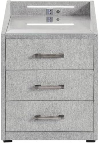 Stella Trading Moon Nachttisch Stoffbezug mit LED-Beleuchtung & USB-Anschlüsse 3 Schubladen 47x61x46 cm Stella Trading Moon Nachttisch Stoffbezug mit LED-Beleuchtung & USB-Anschlüsse 3 Schubladen 47x61x46 cm von UB Design