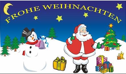 UB Fahne/Flagge Frohe Weihnachten Nikolaus & Schneemann Weihnachtsfahne 90 cm x 150 cm Neuware! von UB