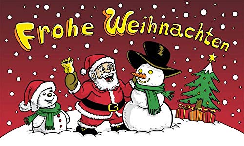 UB Fahne/Flagge Frohe Weihnachten Nikolaus & Schneemann klein Weihnachtsfahne 90 cm x 150 cm Neuware! von UB