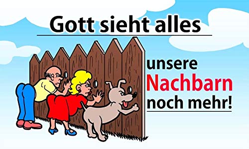 UB Fahne/Flagge Gott sieht alles aber unsere Nachbarn noch mehr 90 cm x 150 cm Neuware! von UB