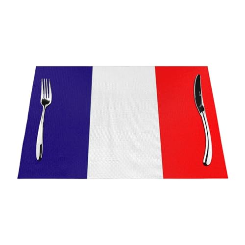 Tischsets 2Er-Set Tischsets Mit Frankreich-Flaggendruck PVC-Gewebt Hitzebeständig Waschbar Und rutschfest 45X30Cm Esstischsets-Set Für Küchentischmatten Für Drinnen Und Draußen Tischsets 2Er-Set Tischsets Mit Frankreich-Flaggendruck PVC-Gewebt Hitzebeständig Waschbar Und rutschfest 45X30Cm Esstischsets-Set Für Küchentischmatten Für Drinnen Und Draußen von UBBVPKY