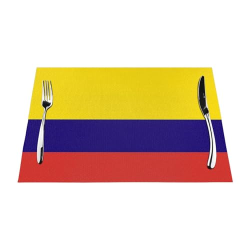 Tischsets 2Er-Set Tischsets Mit Kolumbianischem Flaggendruck PVC Hitzebeständig Waschbar Und rutschfest 45X30Cm Esstischsets-Set Für Küchenmatten Tische Im Innenbereich Tischsets 2Er-Set Tischsets Mit Kolumbianischem Flaggendruck PVC Hitzebeständig Waschbar Und rutschfest 45X30Cm Esstischsets-Set Für Küchenmatten Tische Im Innenbereich von UBBVPKY