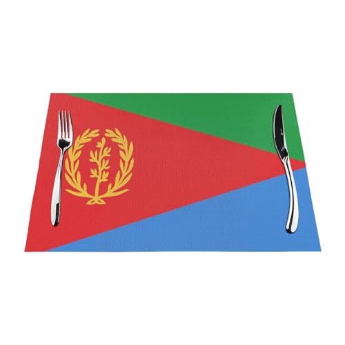 Tischsets 2Er-Sets Tischsets Mit Eritrea-Flaggendruck PVC Hitzebeständig Waschbar Und rutschfest 45X30Cm Esstischsets-Set Für Küchenmatten Tische Im Innenbereich Tischsets 2Er-Sets Tischsets Mit Eritrea-Flaggendruck PVC Hitzebeständig Waschbar Und rutschfest 45X30Cm Esstischsets-Set Für Küchenmatten Tische Im Innenbereich von UBBVPKY
