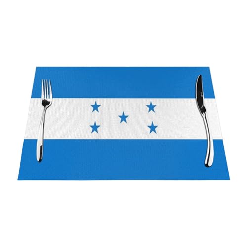 Tischsets 4Er-Set Tischsets Mit Honduras-Flaggendruck PVC-Gewebt Hitzebeständig Waschbar Und rutschfest 45X30Cm Esstischsets-Set Für Küchentischmatten Für Drinnen Und Draußen Tischsets 4Er-Set Tischsets Mit Honduras-Flaggendruck PVC-Gewebt Hitzebeständig Waschbar Und rutschfest 45X30Cm Esstischsets-Set Für Küchentischmatten Für Drinnen Und Draußen von UBBVPKY