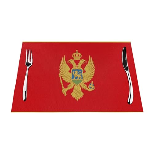 Tischsets 4Er-Set Tischsets Mit Montenegro-Flaggendruck PVC Hitzebeständig Waschbar Und rutschfest 45X30Cm Esstischsets-Set Für Küchenmatten Tische Im Innenbereich Tischsets 4Er-Set Tischsets Mit Montenegro-Flaggendruck PVC Hitzebeständig Waschbar Und rutschfest 45X30Cm Esstischsets-Set Für Küchenmatten Tische Im Innenbereich von UBBVPKY