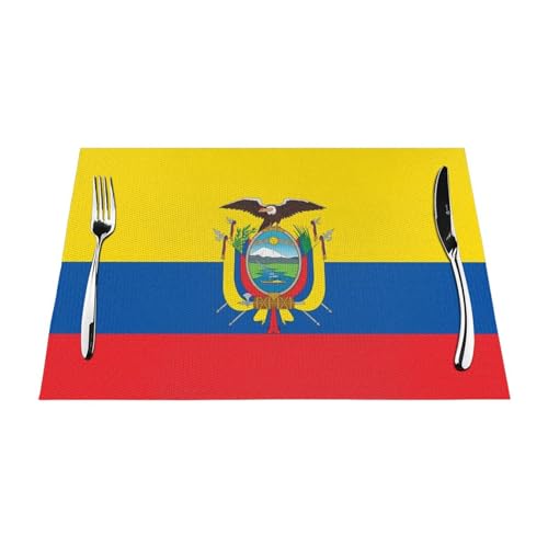 Tischsets Mit Ecuador-Flaggendruck Gewebtes Hitzebeständiges PVC Waschbare Und rutschfeste Tischsets Für Den Esstisch In Der Küche 6Er-Set 30X45Cm Tischsets Mit Ecuador-Flaggendruck Gewebtes Hitzebeständiges PVC Waschbare Und rutschfeste Tischsets Für Den Esstisch In Der Küche 6Er-Set 30X45Cm von UBBVPKY