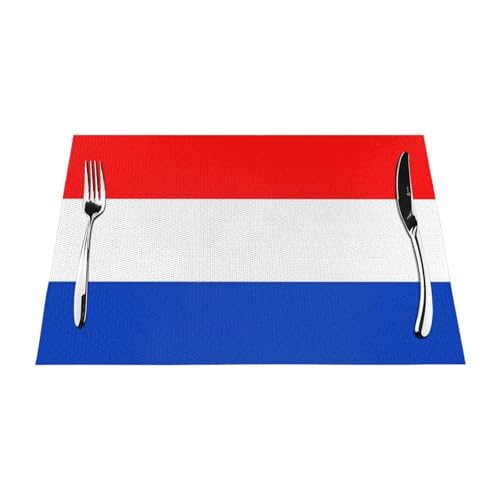 Tischsets Mit Niederländischem Flaggendruck Gewebtes Hitzebeständiges PVC Waschbare Und rutschfeste Tischsets Für Den Esstisch In Der Küche 2Er-Set 30X45Cm Tischsets Mit Niederländischem Flaggendruck Gewebtes Hitzebeständiges PVC Waschbare Und rutschfeste Tischsets Für Den Esstisch In Der Küche 2Er-Set 30X45Cm von UBBVPKY
