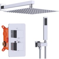 Thermostat 38℃ Duschsystem Unterputz Duschset aus messing Regendusche mit Kopfbrause Handbrause Duschset mit Hochdruck-Niederschlag Duschkopf von UBEEGOL