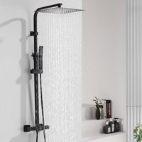 Ubeegol - Thermostatische Duschsäule Duschsystem Höhenverstellbare Duschsäule mit Großer Quadratischer 12-Zoll-Deckenbrause Schwarzes Duschset Ubeegol - Thermostatische Duschsäule Duschsystem Höhenverstellbare Duschsäule mit Großer Quadratischer 12-Zoll-Deckenbrause Schwarzes Duschset von UBEEGOL