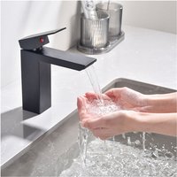 Einhebelmischer Badarmatur wasserfall Wasserhahn Modernes Schwarz Wasserhahn Bad Mischbatterie von UBEEGOL