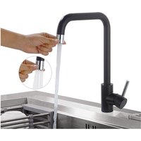 Wasserhahn Küche Schwarz 360° Drehbar Küchenarmatur aus Edelstahl Geeignet für Spülbecken Mischbatterie Armatur Küche, von UBEEGOL