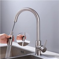 Wasserhahn Küche ausziehbar Küchenarmatur mit 2 Strahlarten Geschirrbrause Spültischarmatur Edelstahl Armatur Küche 360° schwenkbar Hochdruck von UBEEGOL