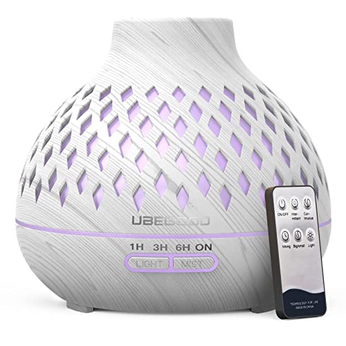 UBEGOOD Aroma Diffuser, 400ml Diffuser Luftbefeuchter, Aroma Essential Oil Diffuserr mit 7 Farben LED Duftöl Diffusers Ätherische Öle Luftbefeuchter Ultraschall für Zuhause, Büro, SPA, Yoga(Weiß) von UBEGOOD