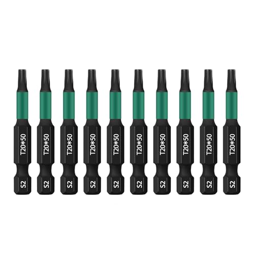 UBESTHS Torx Bit T20, Schraubendreher Bits Set 10 Stück, 1/4" Sechskantschaft, 50mm Länge mit Box von UBESTHS