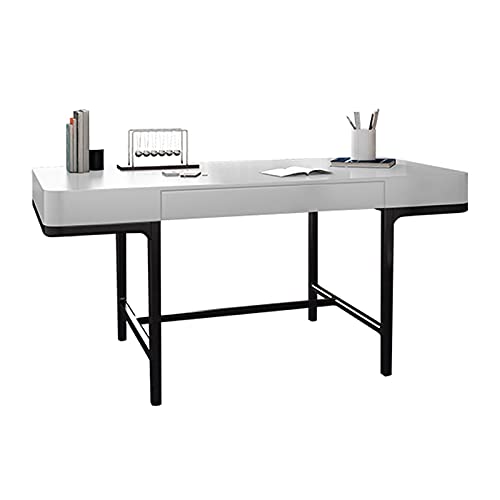 Computertisch, Home-Office-Schreibtisch, moderner, einfacher Arbeitstisch mit Schublade, helle, luxuriöse Holzmöbel, Arbeitszimmer-Arbeitsplatz, grau/weißer Laptop-Schreibtisch mit Tischplatte von UBFSNKVX