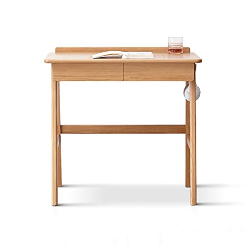 Computertisch, moderner, einfacher Schreibtisch, multifunktionaler Schreibtisch, kompakter Arbeitsschreibtisch mit Kabelloch, Schublade und Hängestange, Haushalts-Schminktisch aus Holz, Home-Offi von UBFSNKVX