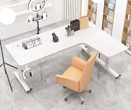UBFSNKVX Moderner Schreibtisch für das Heimbüro, Eck-Gaming-Computer-Büroschreibtisch, beweglicher, anhebbarer Computertisch, Netz, roter Ecktisch von UBFSNKVX