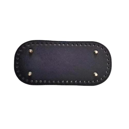 UBOHUZ 10 Stück ovaler Boden for gestrickte Tasche PU-Lederbasis mit Loch Craft DIY Häkelzubehör Universalplatte Für Tasche Häkeln(Black 10x22cm) von UBOHUZ