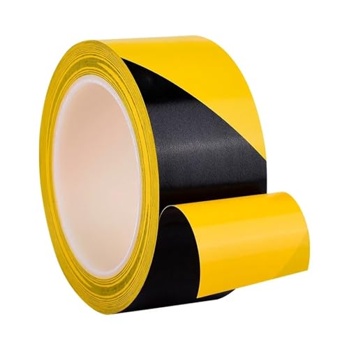 UBOHUZ 2 Rollen 33,0 m x 50 mm selbstklebendes PVC-Klebeband Bodenschutzmarkierung Warnbänder Gefahrenspur Sicherheitsrohr Warnband für Außenbereich(Yellow) von UBOHUZ