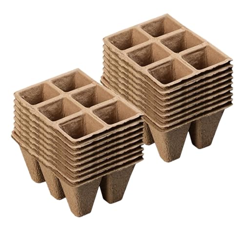 UBOHUZ Abbaubare Anzuchttöpfe 10/20 Stück biologisch abbaubare Saatgut-Starter-Torftöpfe Saatgut-Anbauschale Pflanz-Saatgut-Tablett-Kit for Garten-Anbaubox-Zubehör(Brown-20PCS) von UBOHUZ