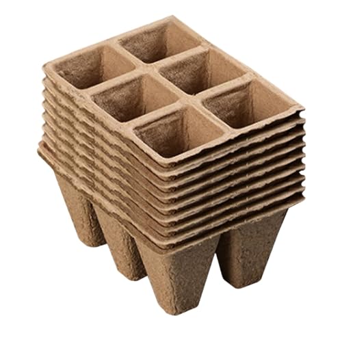 UBOHUZ Abbaubare Anzuchttöpfe 10/20Pcs Biologisch Abbaubar Seed Starter Torf Töpfe Samen Wachsen Tablett Pflanzen Samen Tablett Kit Kindergarten Tasse(Brown-20pcs) von UBOHUZ