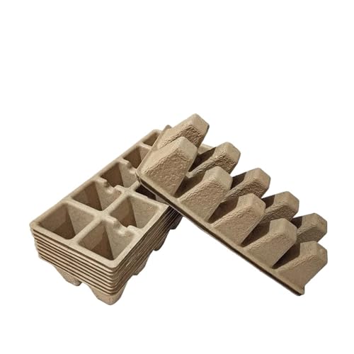 UBOHUZ Abbaubare Anzuchttöpfe 10/20Pcs Sämling Start Trays Mit 10 Löcher Keimung Anlage Biologisch Abbaubar Sämling Torf Töpfe Gartenarbeit Werkzeug(Brown-10pcs) von UBOHUZ