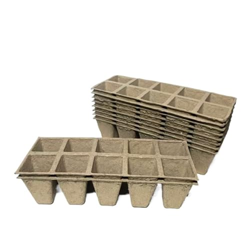 UBOHUZ Abbaubare Anzuchttöpfe 10/20Pcs Sämling Start Trays Mit 10 Löcher Keimung Anlage Biologisch Abbaubar Sämling Torf Töpfe Gartenarbeit Werkzeug(Brown-20pcs) von UBOHUZ