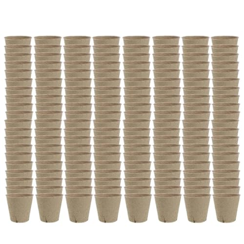UBOHUZ Abbaubare Anzuchttöpfe 20-160PCS Samen Kindergarten Tasse Wachsenden Topf Tablett Pflanzer Papier Wachsen Anlage Starter Blume Kraut Biologisch Abbaubar(Brown-160PCS) von UBOHUZ