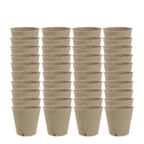 UBOHUZ Abbaubare Anzuchttöpfe 20-160PCS Samen Kindergarten Tasse Wachsenden Topf Tablett Pflanzer Papier Wachsen Anlage Starter Blume Kraut Biologisch Abbaubar(Brown-40PCS) von UBOHUZ