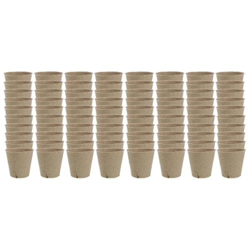 UBOHUZ Abbaubare Anzuchttöpfe 20-160PCS Samen Kindergarten Tasse Wachsenden Topf Tablett Pflanzer Papier Wachsen Anlage Starter Blume Kraut Biologisch Abbaubar(Brown-80PCS) von UBOHUZ