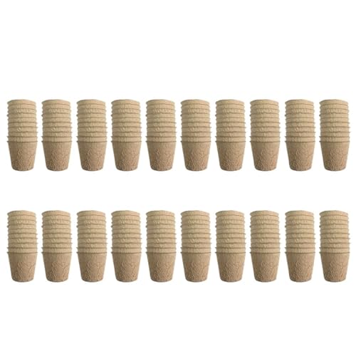 UBOHUZ Abbaubare Anzuchttöpfe 20–200 Stück 3,15 Zoll Torftöpfe Sämling Keimtöpfe Zellstoff biologisch abbaubar Samen Starter Töpfe Kits(8CM-200PCS) von UBOHUZ