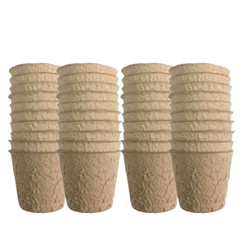 UBOHUZ Abbaubare Anzuchttöpfe 20–200 Stück 3,15 Zoll Torftöpfe Sämling Keimtöpfe Zellstoff biologisch abbaubar Samen Starter Töpfe Kits(8CM-40PCS) von UBOHUZ