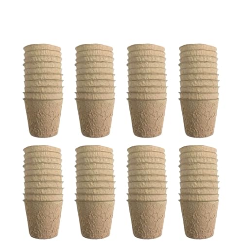 UBOHUZ Abbaubare Anzuchttöpfe 20–200 Stück 3,15 Zoll Torftöpfe Sämling Keimtöpfe Zellstoff biologisch abbaubar Samen Starter Töpfe Kits(8CM-80PCS) von UBOHUZ
