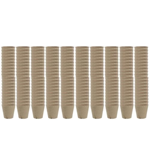 UBOHUZ Abbaubare Anzuchttöpfe 20-200PCS Samen Kindergarten Tasse Wachsenden Topf Tablett Pflanzer Papier Wachsen Anlage Starter Blume Kraut Biologisch Abbaubar(Brown-200PCS) von UBOHUZ