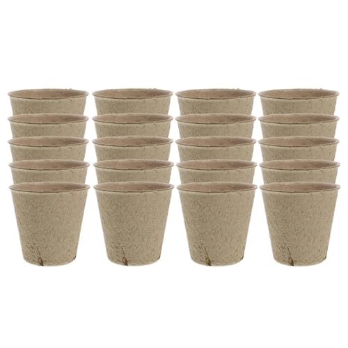 UBOHUZ Abbaubare Anzuchttöpfe 20-200PCS Samen Kindergarten Tasse Wachsenden Topf Tablett Pflanzer Papier Wachsen Anlage Starter Blume Kraut Biologisch Abbaubar(Brown-20PCS) von UBOHUZ