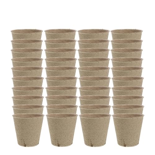 UBOHUZ Abbaubare Anzuchttöpfe 20-200PCS Samen Kindergarten Tasse Wachsenden Topf Tablett Pflanzer Papier Wachsen Anlage Starter Blume Kraut Biologisch Abbaubar(Brown-40PCS) von UBOHUZ