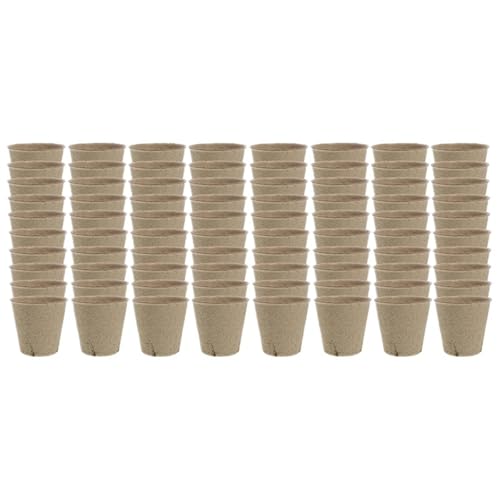 UBOHUZ Abbaubare Anzuchttöpfe 20-200PCS Samen Kindergarten Tasse Wachsenden Topf Tablett Pflanzer Papier Wachsen Anlage Starter Blume Kraut Biologisch Abbaubar(Brown-80PCS) von UBOHUZ