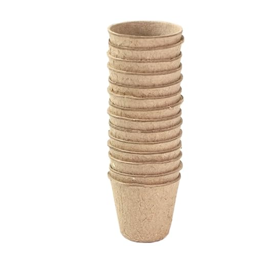 UBOHUZ Abbaubare Anzuchttöpfe 50PCS Abbaubare Samen Keimen Töpfe Papier Zellstoff Sämling Tasse for Garten Obstgarten Pflanzen Blume Anbau Pflanzer(10cm-4Hole-50PCS) von UBOHUZ