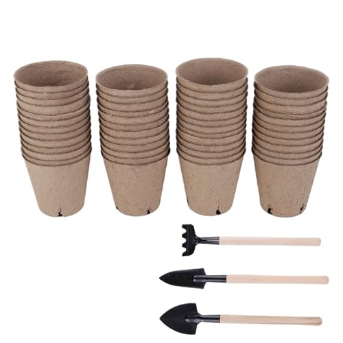 UBOHUZ Abbaubare Anzuchttöpfe 53 Pcs Anlage Starter Biologisch Abbaubar Blume Gemüse Sämlinge Tasse Mit Anlage Etiketten von UBOHUZ