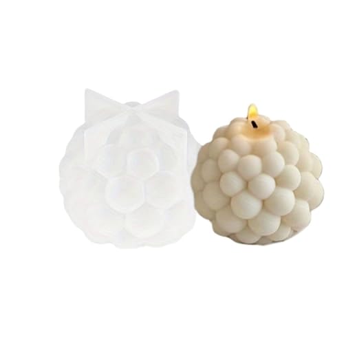 UBOHUZ Kerzen-Gießform 2PCS 3D Blase Kerze Formen Zylindrische Kugel Silikon Kerzen Lieferungen Machen DIY Dessert Backen Aromatherapie Kerze Form Für DIY Seife Kerzen(White02) von UBOHUZ