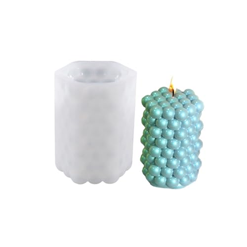 UBOHUZ Kerzen-Gießform 2PCS 3D Blase Kerze Formen Zylindrische Kugel Silikon Kerzen Lieferungen Machen DIY Dessert Backen Aromatherapie Kerze Form Für DIY Seife Kerzen(White03) von UBOHUZ