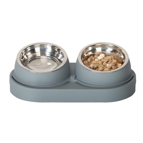 Doppelkatzen-Schalen und Futterschalen,Erhöhte Schüssel aus Edelstahl, geneigt, Futternapf und Futterschüsseln, Futterschalen für Hunde und Katzen cat Feeder Doppelkatzen-Schalen und Futterschalen,Erhöhte Schüssel aus Edelstahl, geneigt, Futternapf und Futterschüsseln, Futterschalen für Hunde und Katzen cat Feeder von UBPET